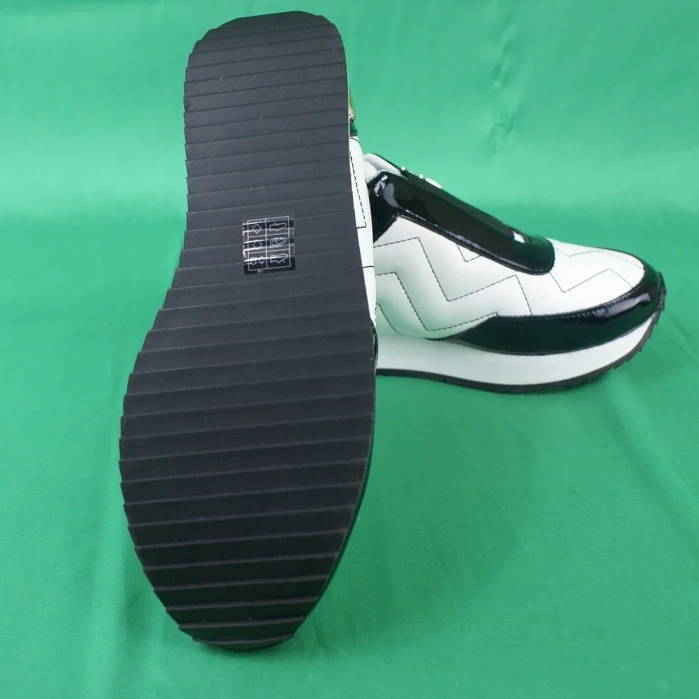 Karl Lagerfeld Paris Melody‎ Black/White Faux Leather Platform Womens Sneakers 8